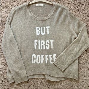 Elan “But First Coffee” sweater